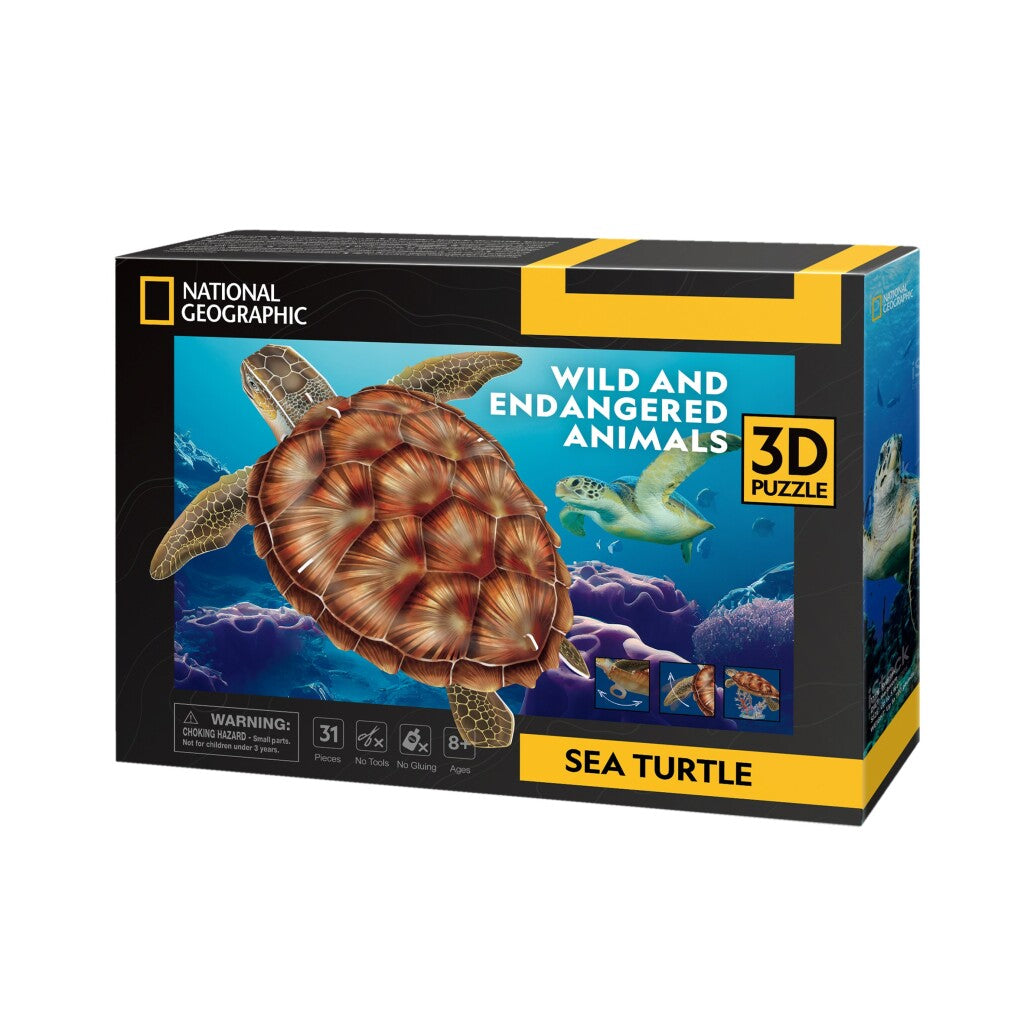 Diversión cúbica Cúbica Fun National Geographic 3d Puzzle Tortuga marina 31 piezas
