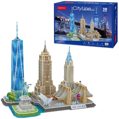 Puzzle 3D Cubic Fun City Line Ciudad de Nueva York 123 piezas