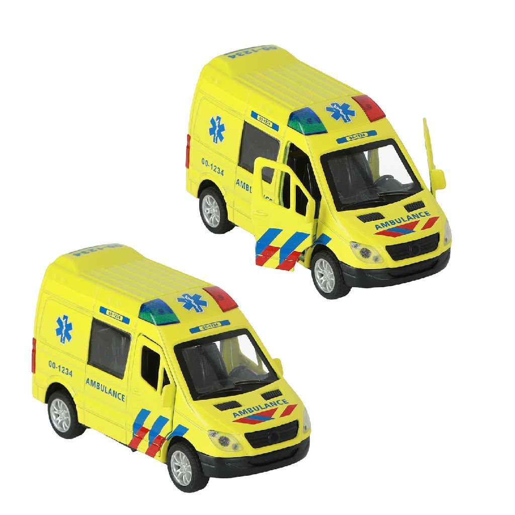 112 pull-back ambulance bus 1:34 + licht en geluid