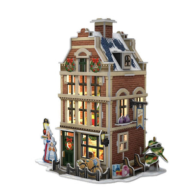 Diversión cúbica Cúbica Fun Holanda 3D Holanda Huisje Winter Bakery + Light 65 Piezas