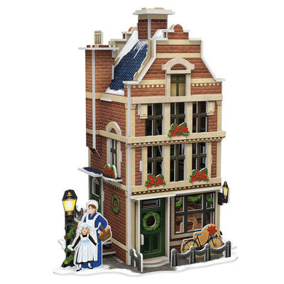 Diversión cúbica Cúbica Fun Holanda 3D Holanda Huisje Winter Bakery + Light 65 Piezas