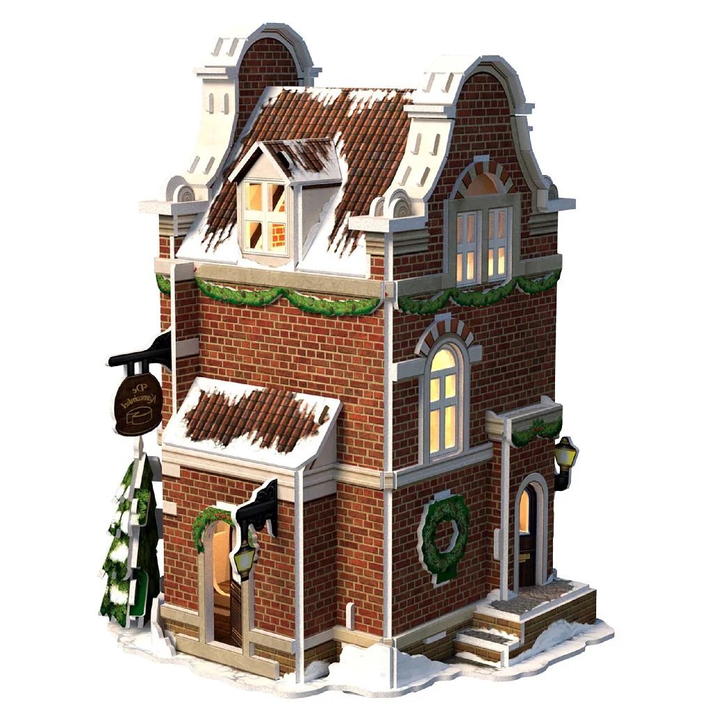Diversión cúbica Cúbica Fun 3d Puzzle House Dutch Winter Chees Shop + Light 60 Piezas