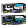 Collezione di city car pick-up pressofuso con rimorchio per cavalli 1:50 assortiti