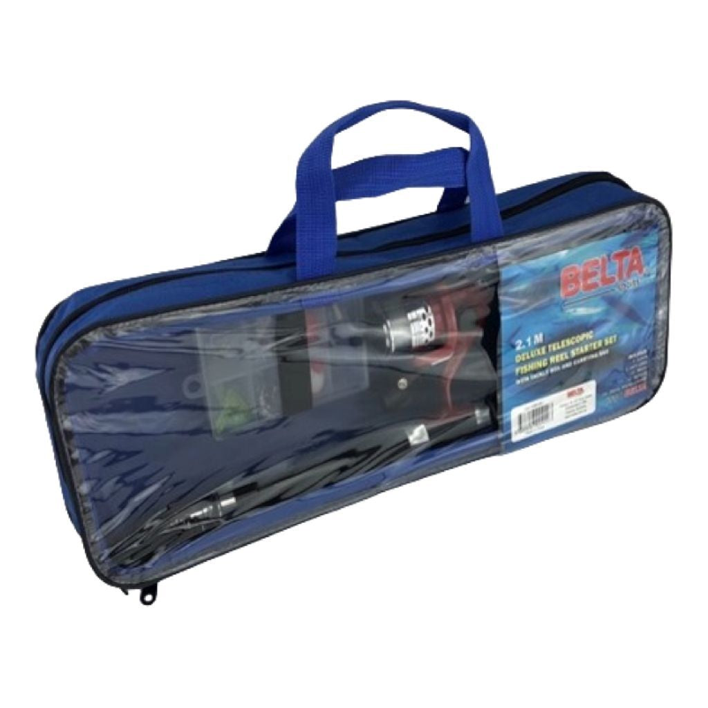 Juego en la bolsa de arranque de pesca Deluxe en la bolsa de almacenamiento