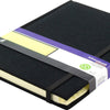KANGARO KANGARO K-5105 AlphabetBoek A5 A-Z Cover rigido Black, 208 pagine, Reading Ribbon, Elastic