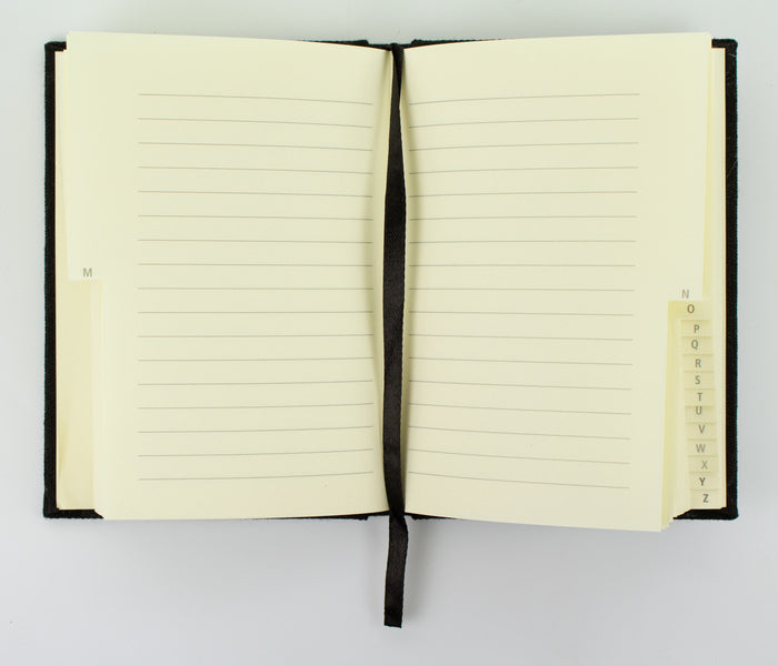 KANGARO KANGARO K-5105 AlphabetBoek A5 A-Z Cover rigido Black, 208 pagine, Reading Ribbon, Elastic