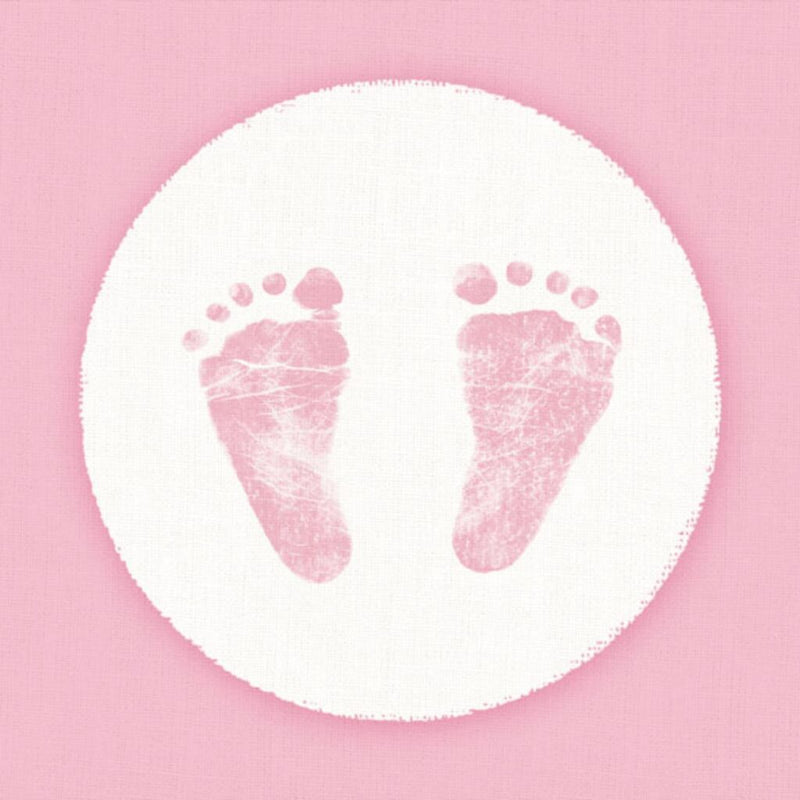 Ambiente servetten baby voetjes 33 cm roze
