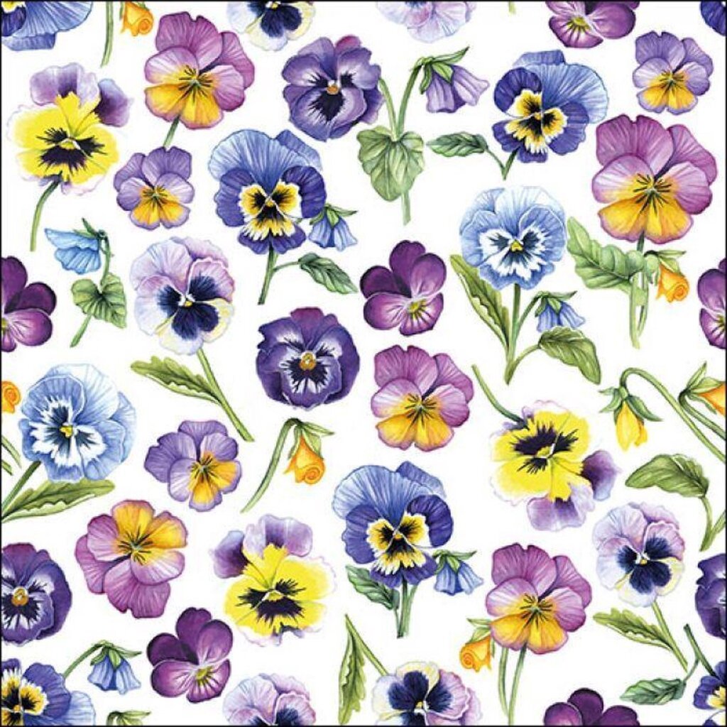 Ambiente ambiente servilletas 33x33 cm Pansy durante la primavera de primavera