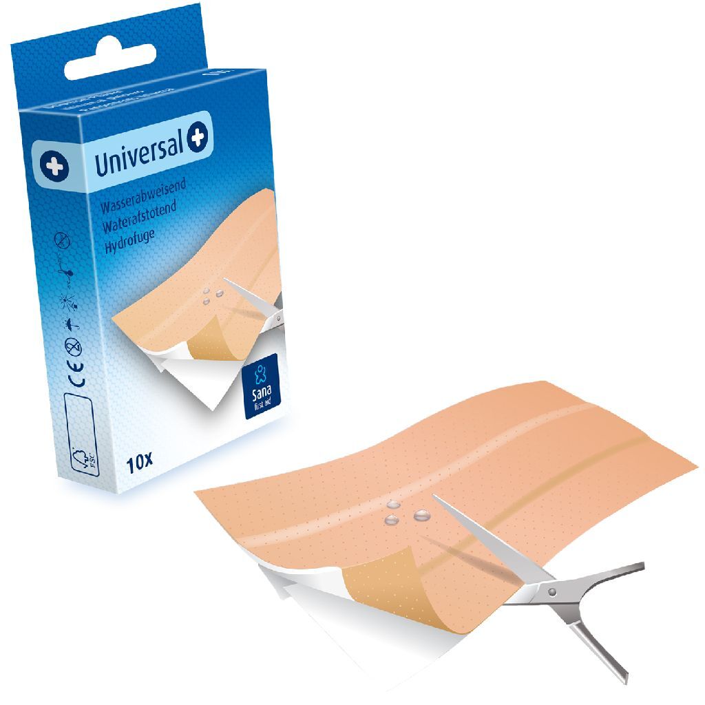 Sana Pronto soccorso Sana First Aive Universal Water -Repellent Pester 10 pezzi