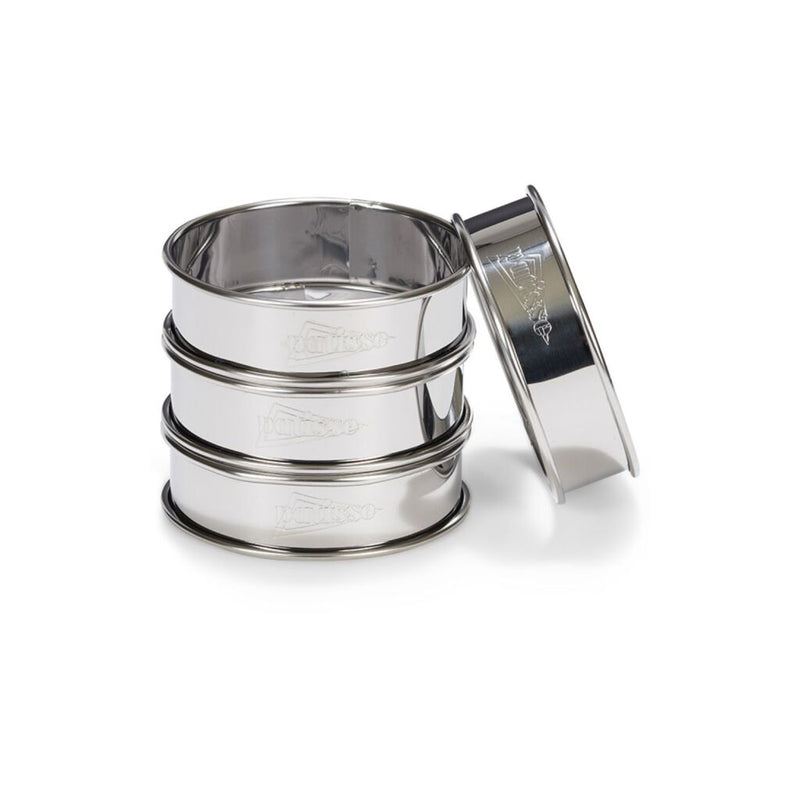 Patisse Patisse Flan -Rings Conjunto de 4 8 cm de acero inoxidable