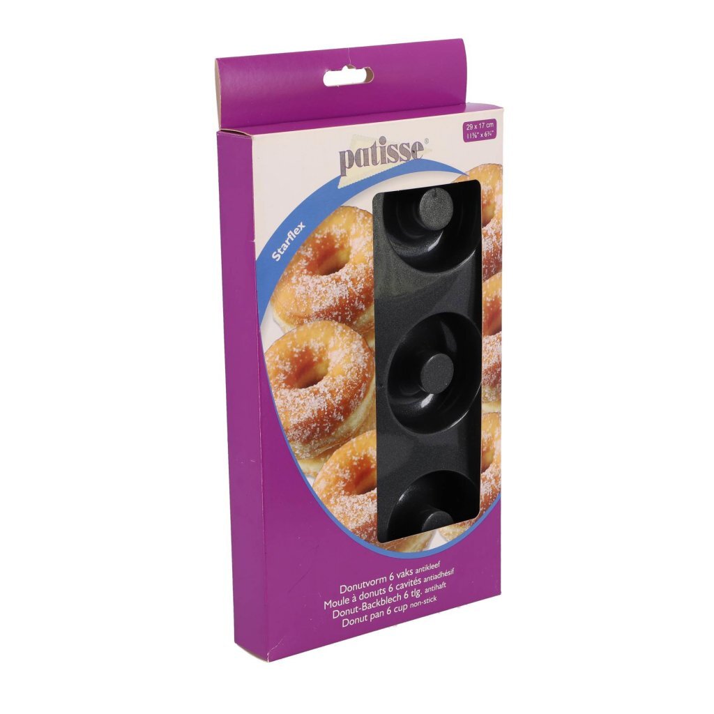 Patisse Patisse Donut form 6 comparts 29x17 cm Black silicone