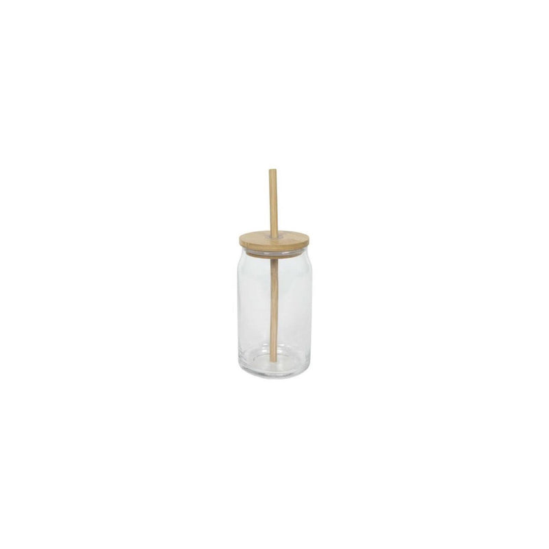 Bicchiere con coperchio in bambù + cannuccia 500ml