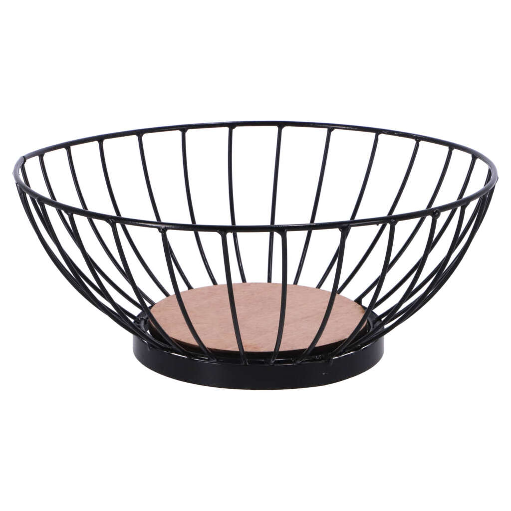 Altri marchi ciotola di frutta in metallo 28 cm legno nero