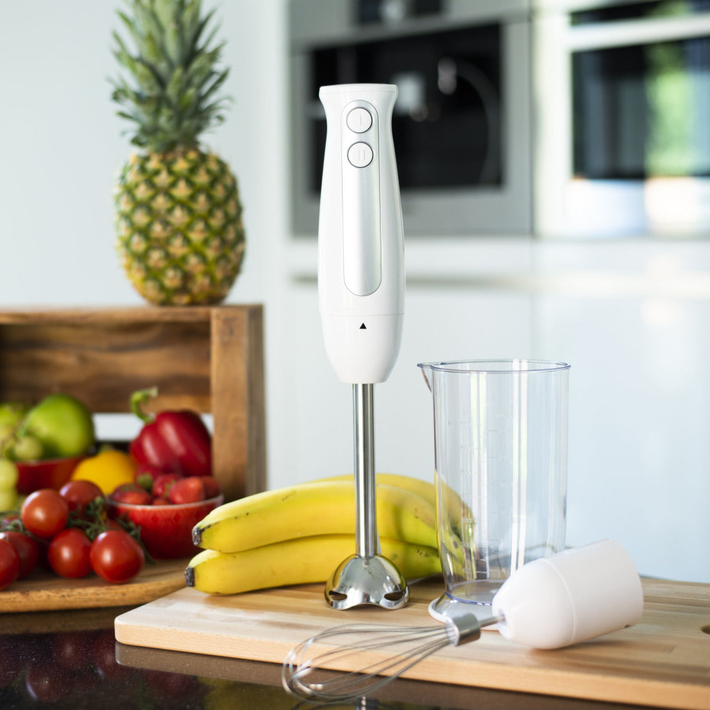 Inventum mx201s set batidora de mano 400w acero inoxidable blanco