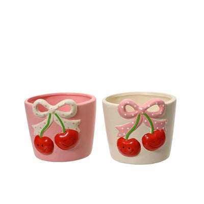 Decoris bloempot kersen dolomiet ø10,4xh9,1cm