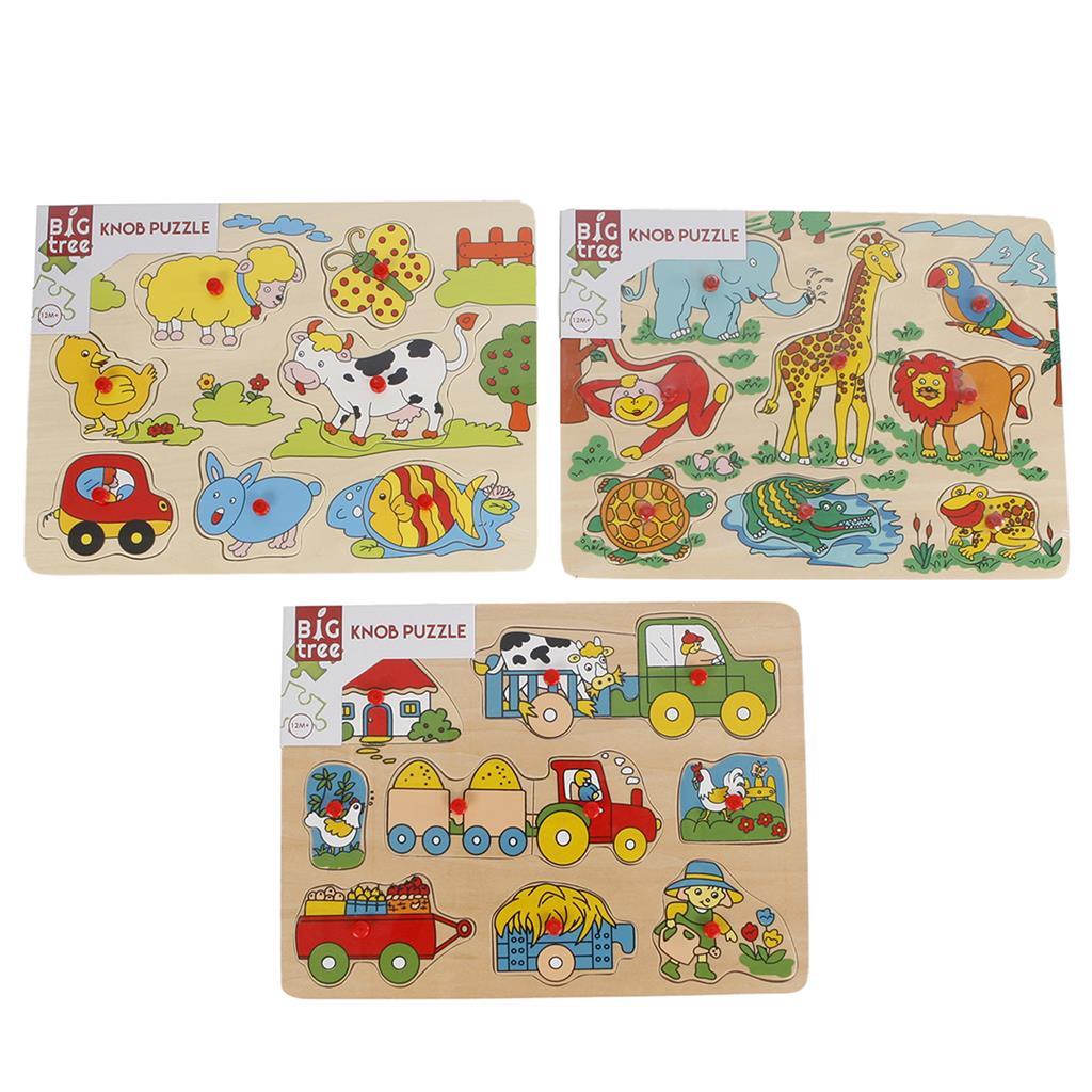 Puzzle con bottoni in legno ad albero grande