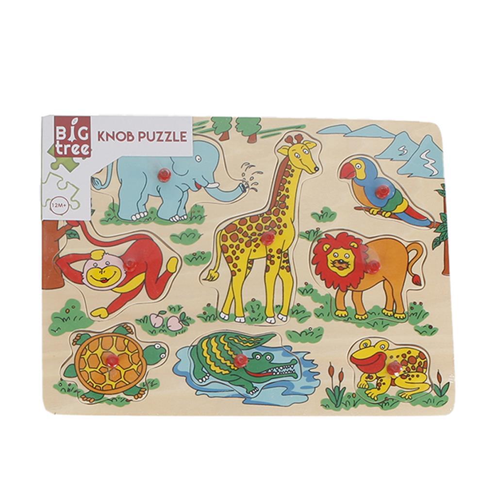Puzzle con bottoni in legno ad albero grande