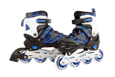 Street rider inline skates semi-softboot blauw zwart maat 29-32
