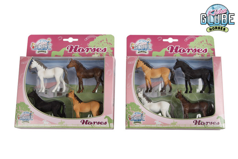 Kids globe paarden, 4st. 1:32