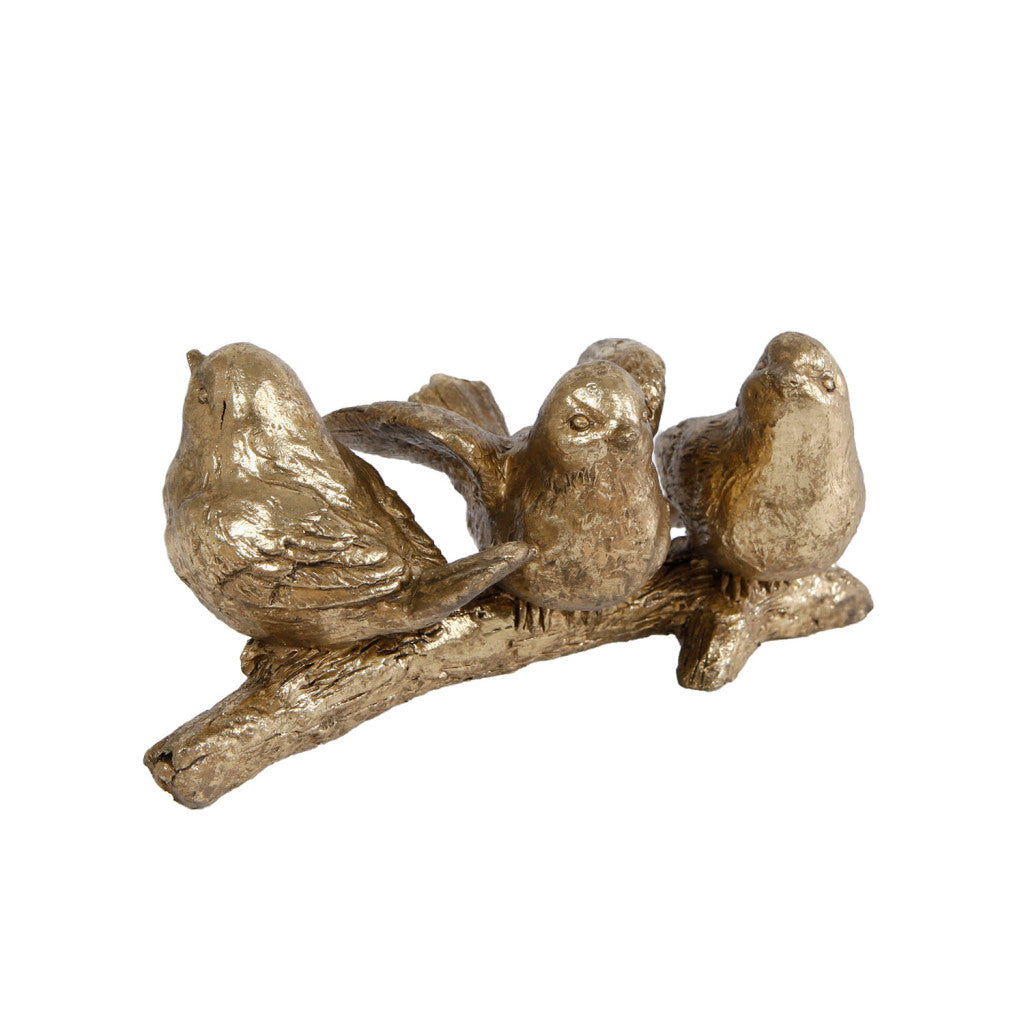 Regali Amsterdam Gifts Amsterdam Sculture Birds on Branch 3 Oro Polystone 14x7x7cm