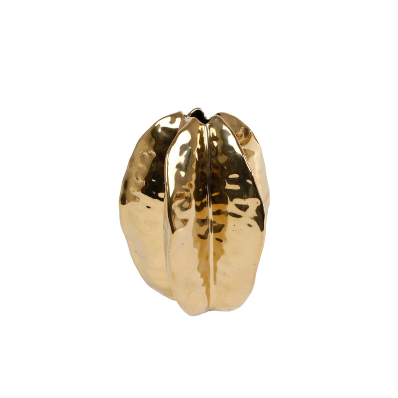 VACELLANE VASE Gold Carambola Earthenware 12.5x12.5x15.5cm
