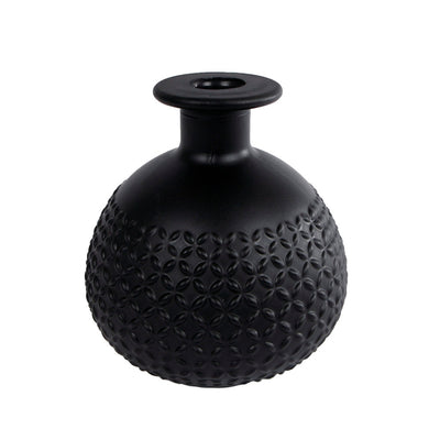 VASCELLANE VASE Diamond Bol Mat Black Glass 11x11x12cm