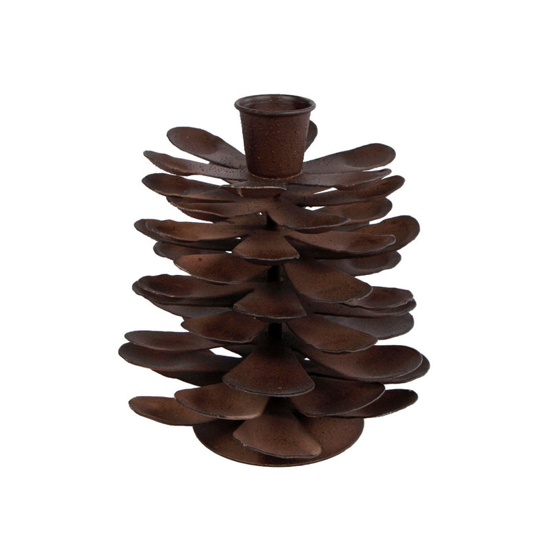 Otras marcas Metal Candlestick Pine Cone 11x11x12 cm Rust Brown