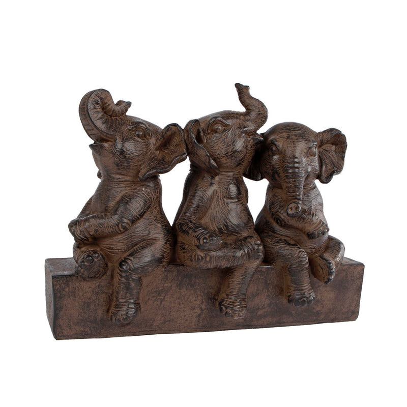 Regali Amsterdam Regali Amsterdam Scultura tre elefanti Bruin Polyst 25x11x18.5