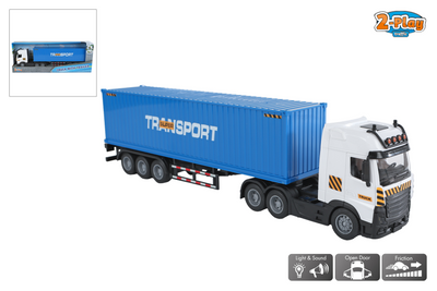 Camion da 2 giocatori con rimorchio di attrito e suono 38 cm