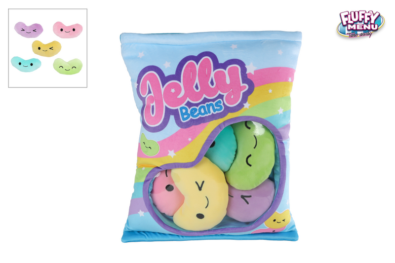 Fluffy menu pluche jelly beans, 32cm