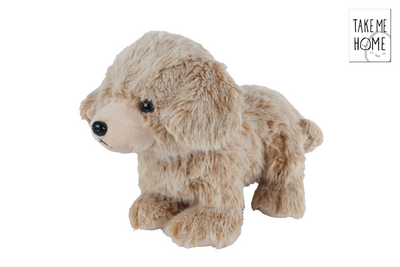 Take me home pluche hond staand 35cm knuffel speelgoed.