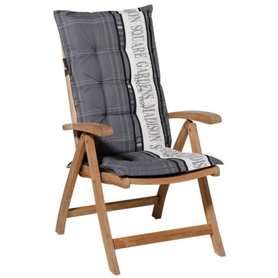 Cuscino della sedia Madison con giardino posteriore alto 123x50 cm Phosa056 grigio