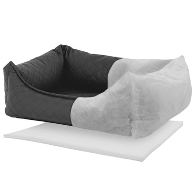 Madison Dog Basket Skai Controlla 80x67x22 cm grigio