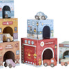 Little Dutch apilando bloques con coches