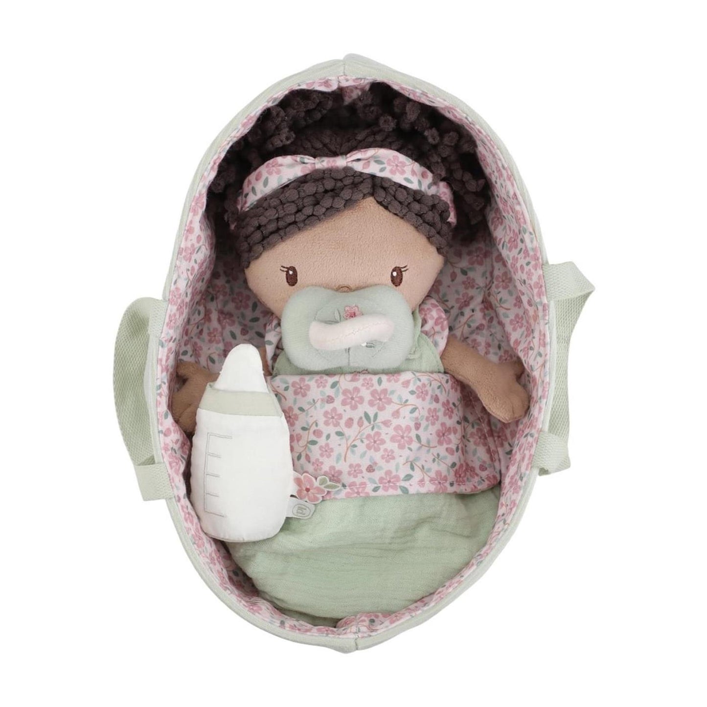 Piccola bambola olandese nel cestino evi 25 cm