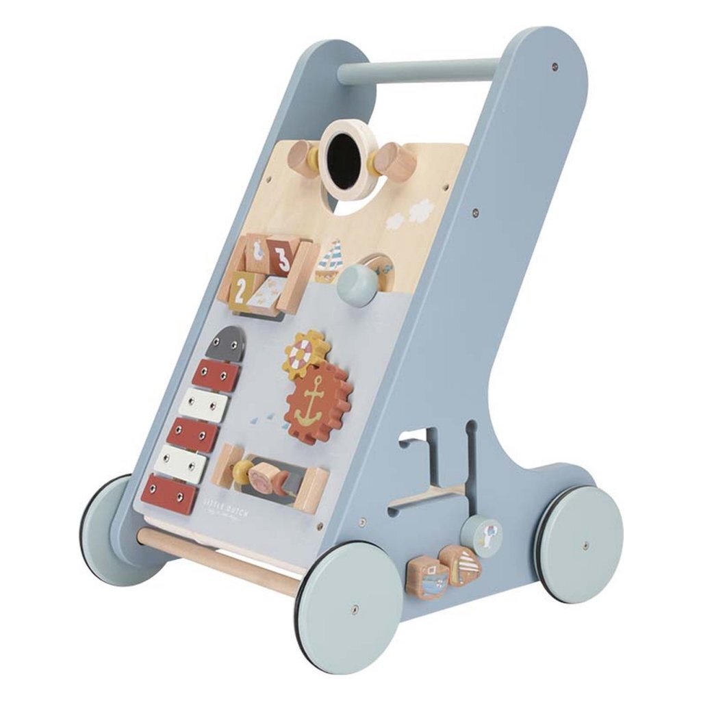 Piccolo girello olandese in legno Sailors Bay blu