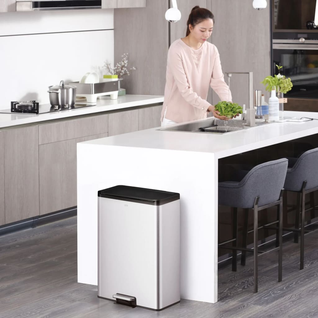 Eko eko pattumiera a pedale essential 2x20 l colore argento opaco