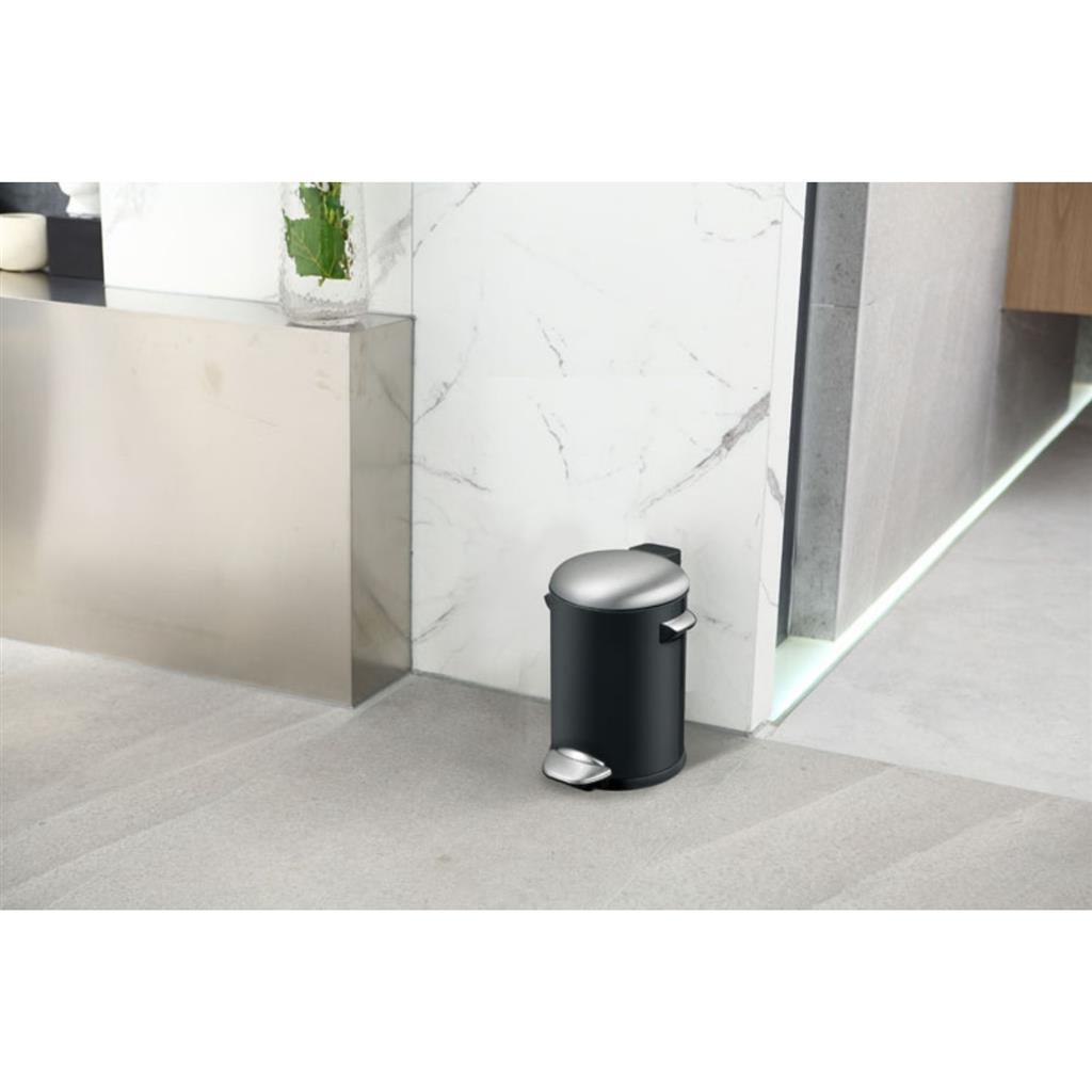 Eko Vepa Bins Belle Deluxe Pedal Bin 3L Black Silver