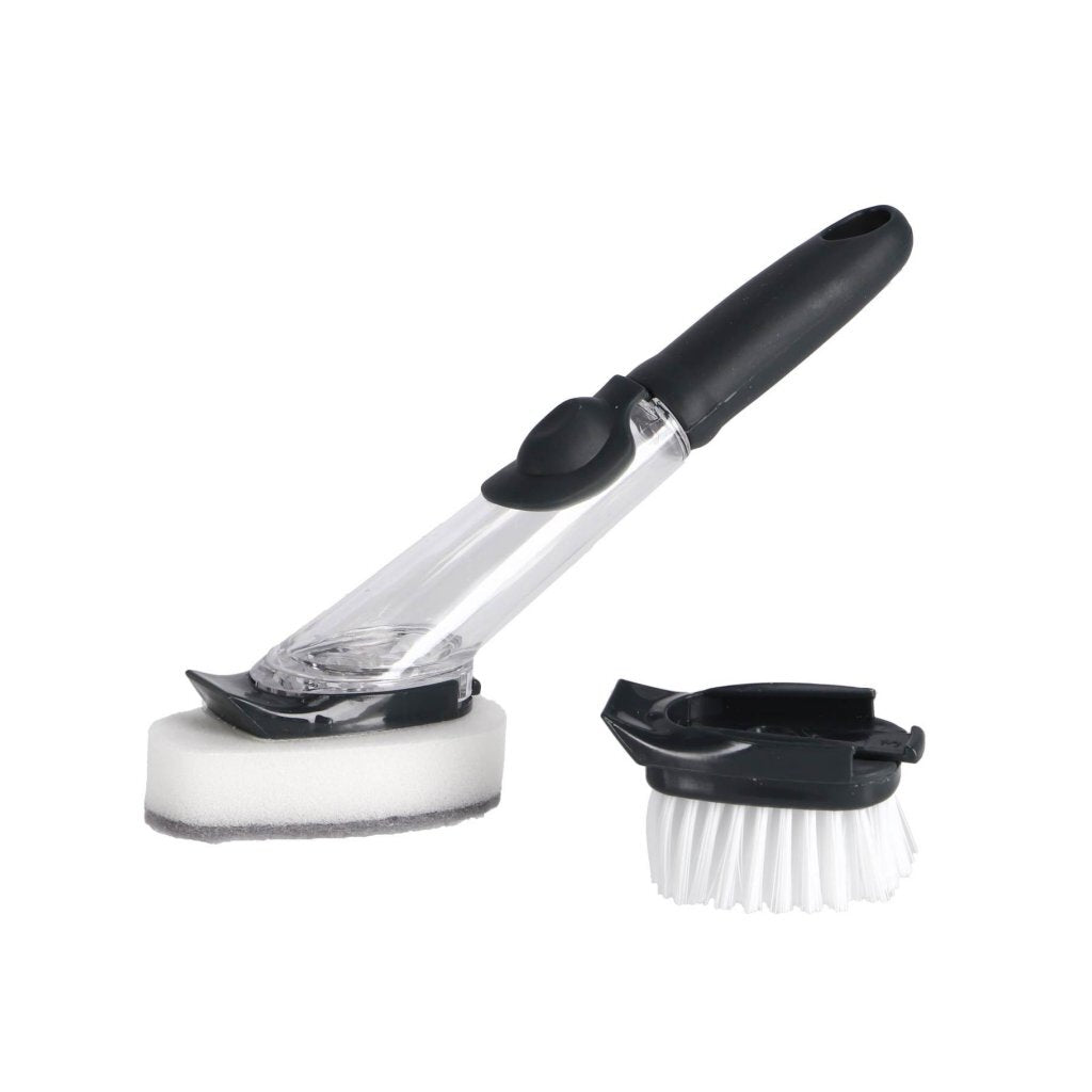 Overige merken aqua laser afwasborstel met dispenser + schuurspons zwart wit