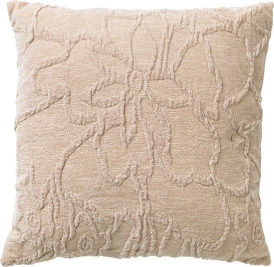 Decorazione olandese decorazione olandese flora cuscino decorativo con motivo 45x45 cm beige di pietra pomice incluso cuscino interno