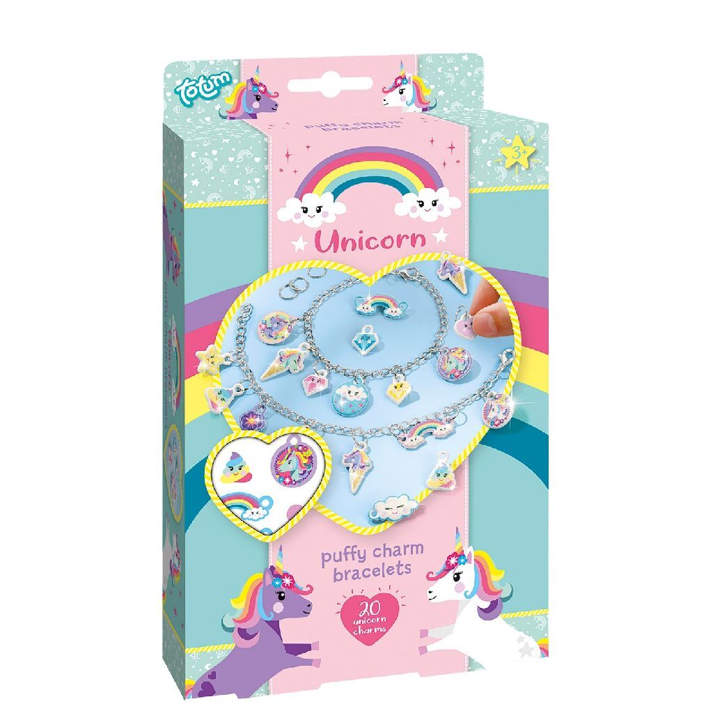 Pulseras de encanto hinchazón de unicornio