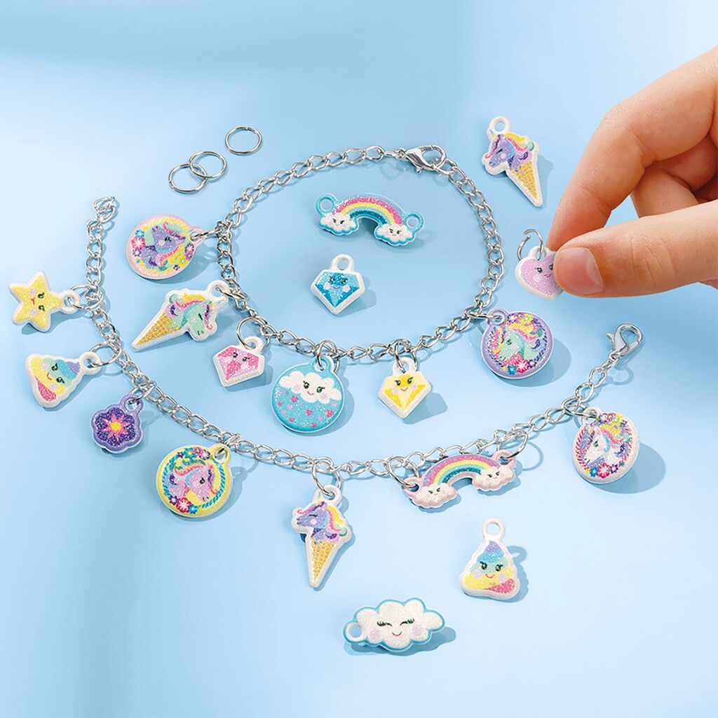 Pulseras de encanto hinchazón de unicornio