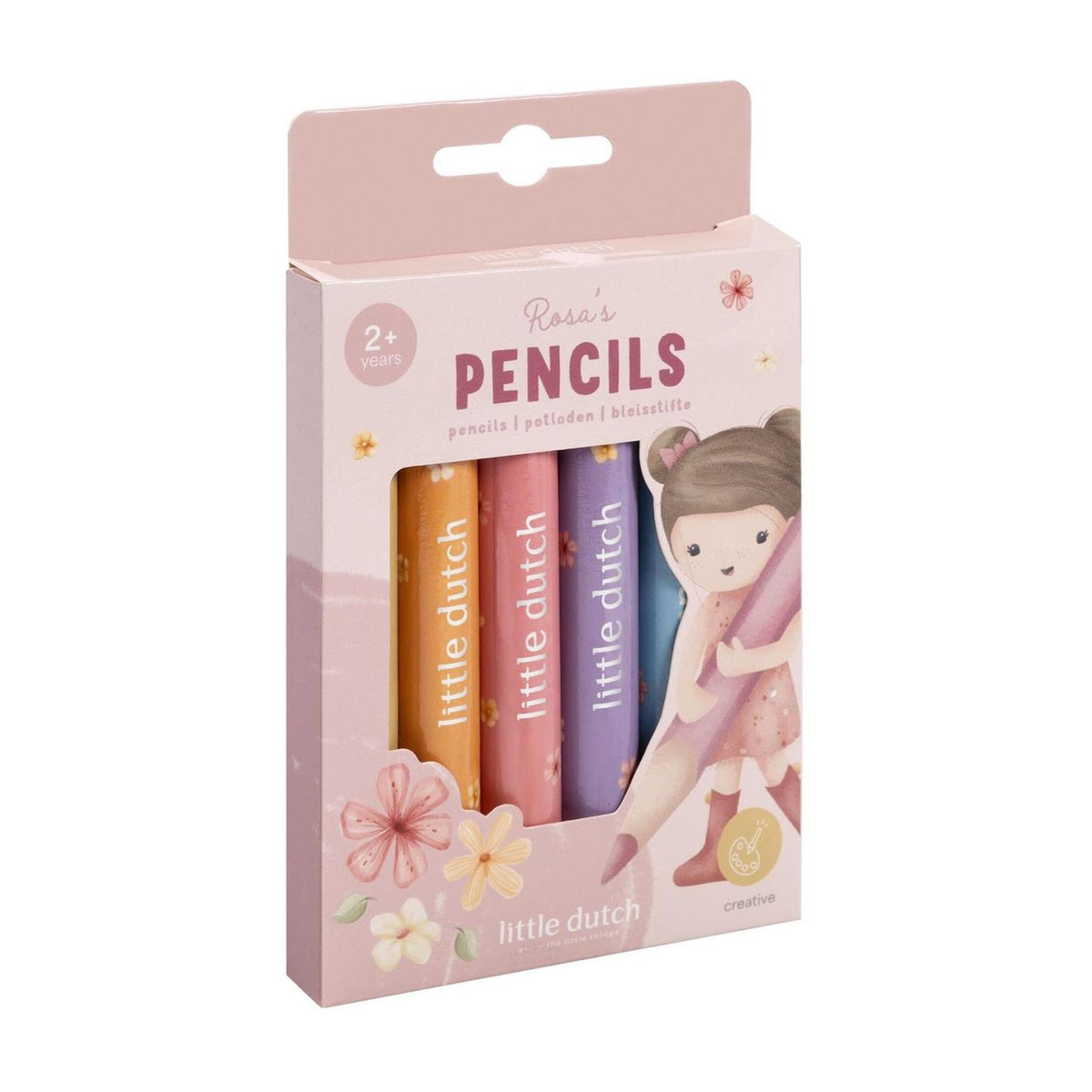 Pencils short thick little dutch rosa 6 pieces | 2 pcs