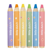 Pencils short thick little dutch rosa 6 pieces | 2 pcs - afbeelding 2