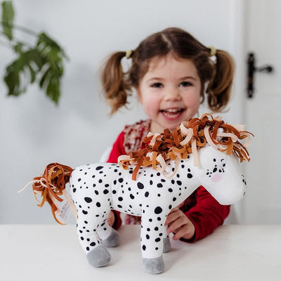 Bambolino toys knuffel pluche fien en teun - stip de pony, 25cm