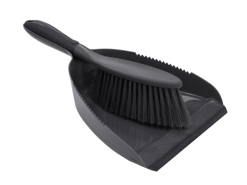 Dutch house dustpan and brush anthracite