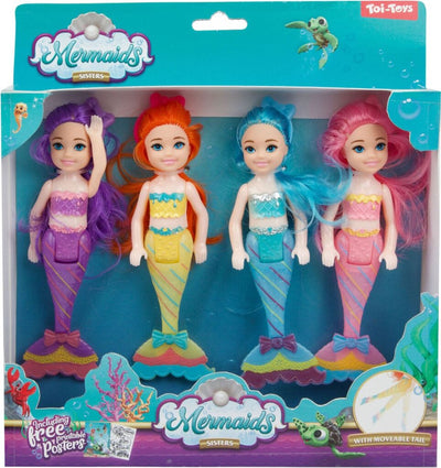 Mermaids Zeemeermin Pop Zusjes, 4st.