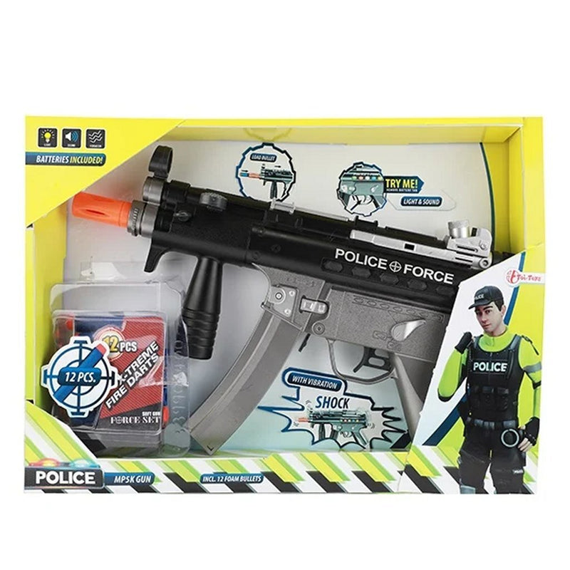 TOI-TOYS POLICY BLASTER + Light and Sound + 12 Darts