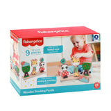 Fisher price 3d houten stapelpuzzel 9 stukjes - afbeelding 1