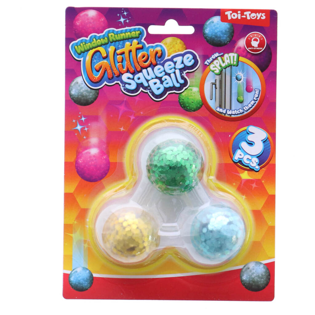 Toi-Toys Window Crawler exprime las bolas Glitter, 3st.